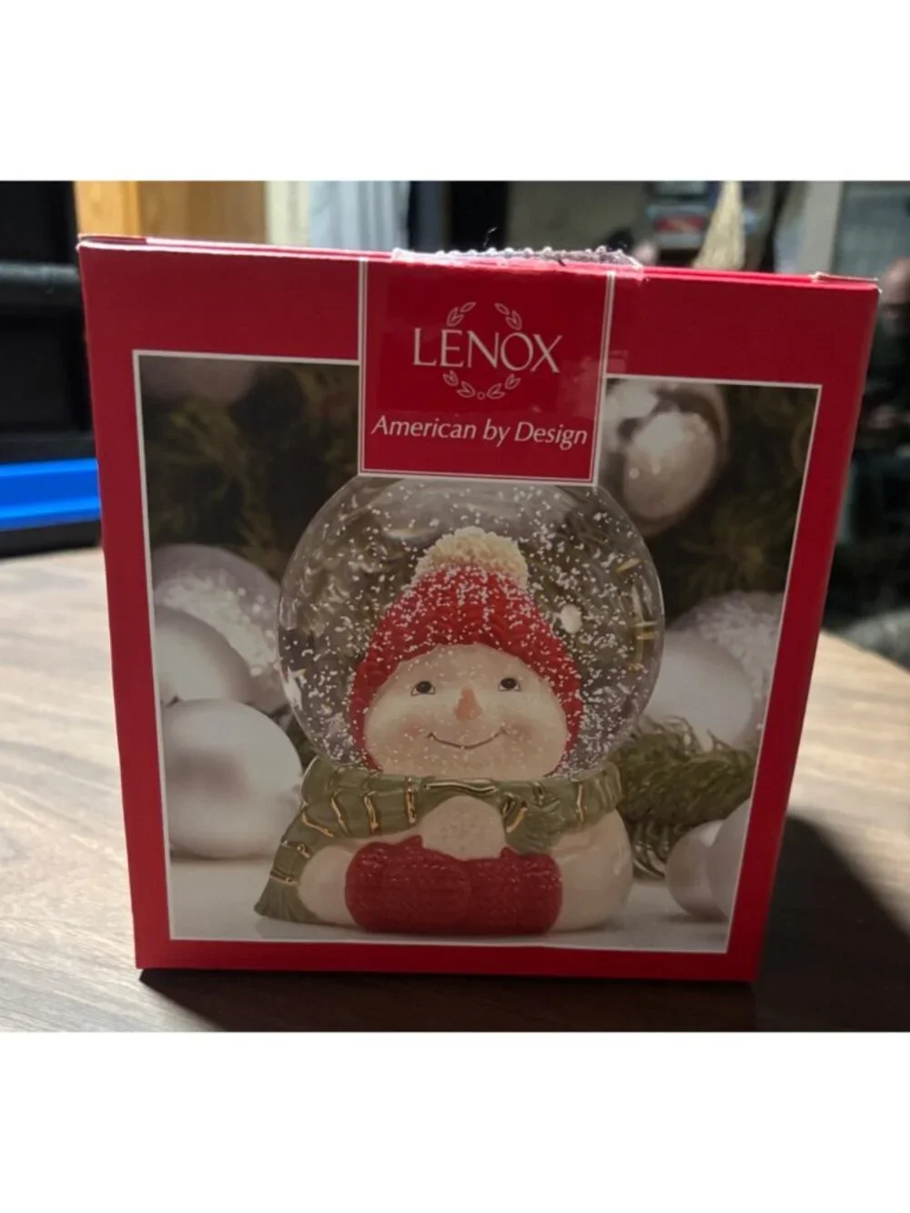 Lenox American By Design Friendly Faces Snowman Snow Globe Vintage 2005